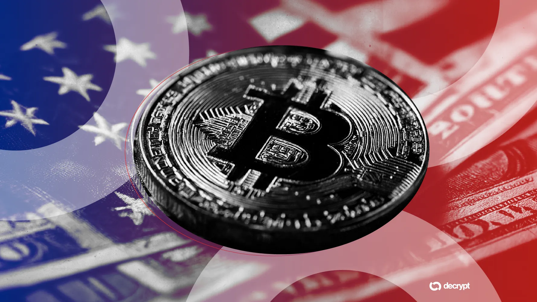 Bitcoin and U.S. flag motif. Source: Decrypt/Shutterstock